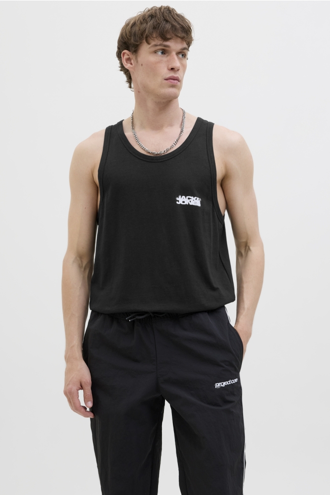 JCOSAGO SMALL LOGO SLUB TANK TOP 12276727 BLACK